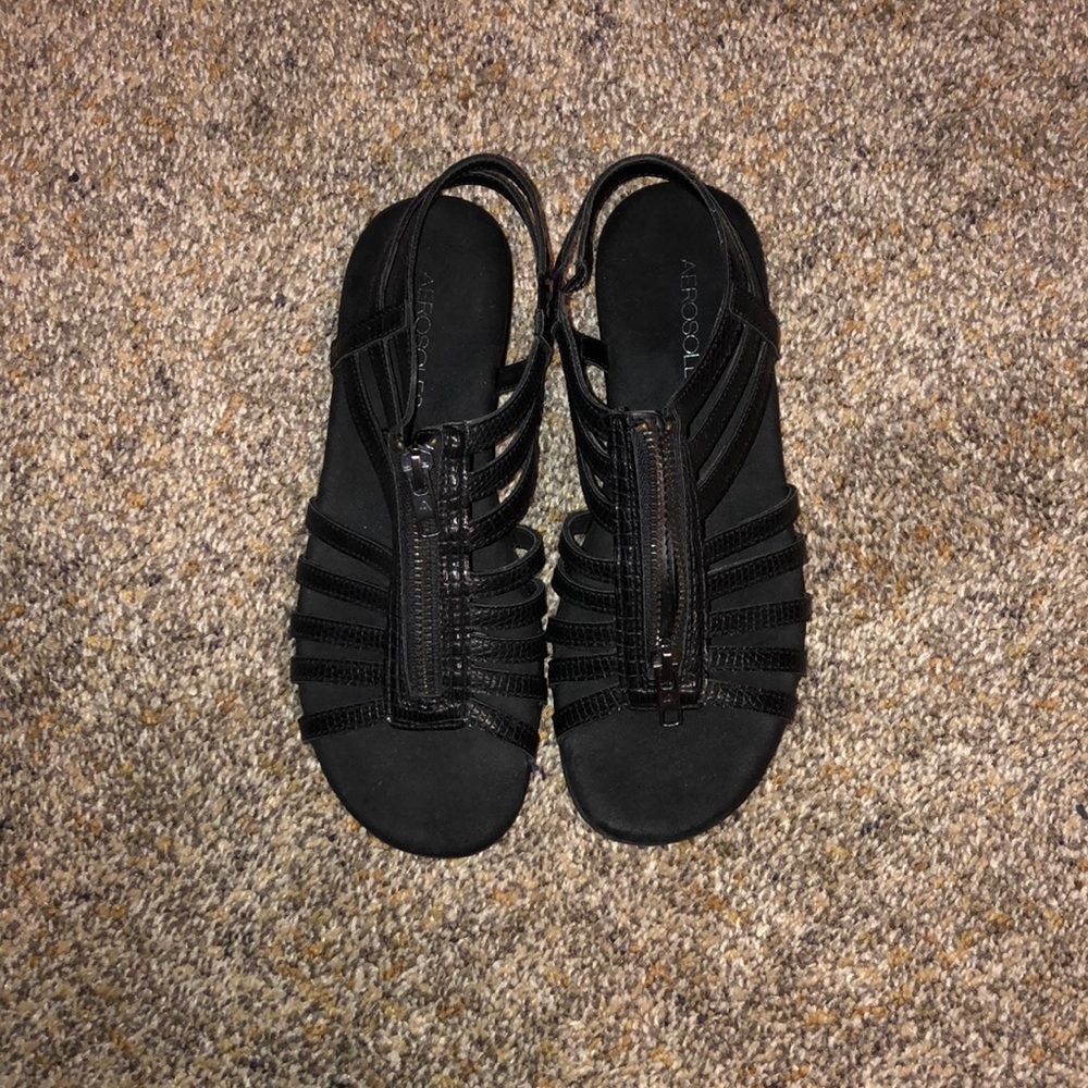black sandals